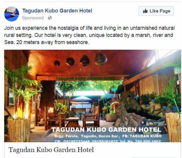 Tagudan Kubo Garden Hotel Tagudin ภายนอก รูปภาพ